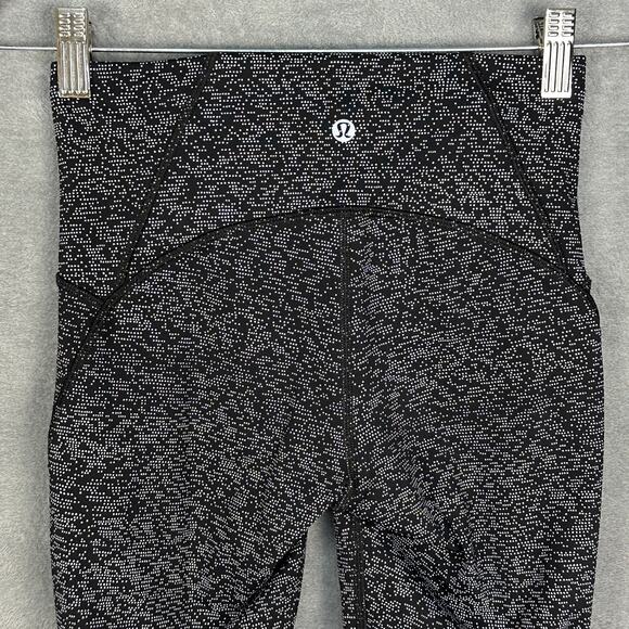 Lululemon Leggings Womens 4 Black Soundwave Train Times Crop Mesh Sporty Gym - Picture 4 of 13